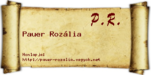 Pauer Rozália névjegykártya